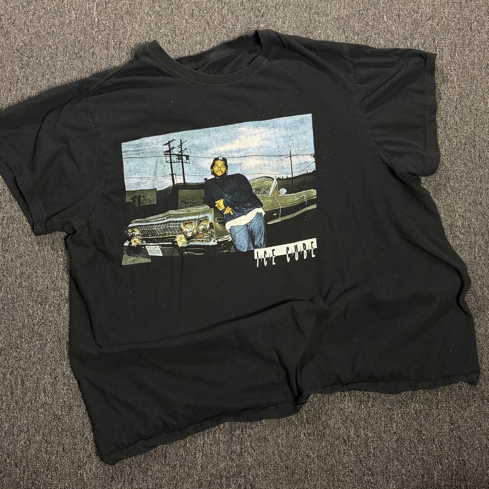 Vintage Y2K Ice Cube Black Rap Graphic Tee Short Sleeve XXL